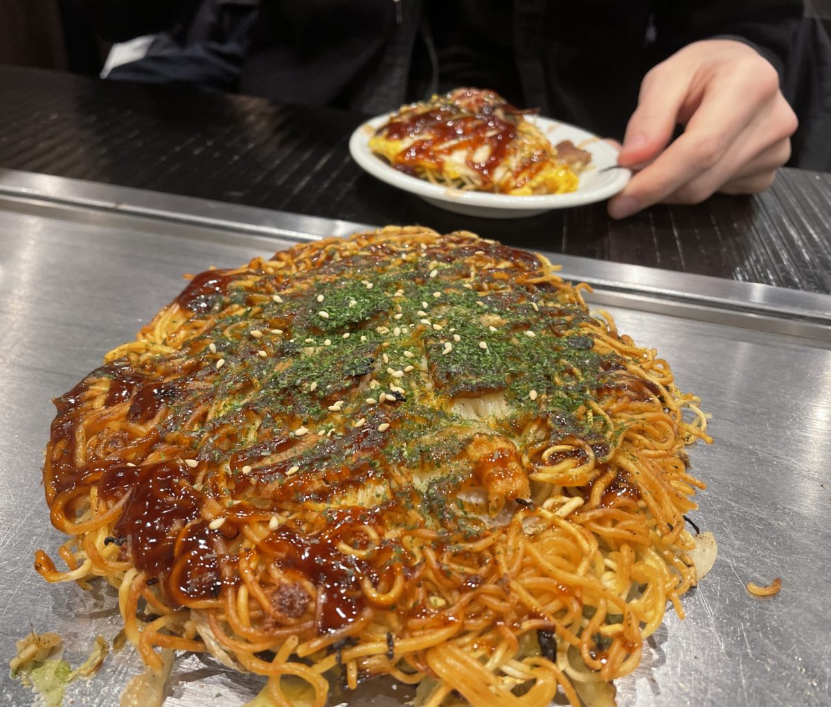 Okonomiyaki with noodle