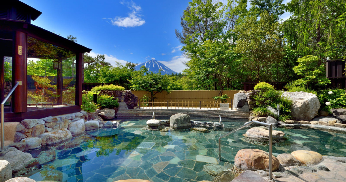 hot spring where we can see Mt.Fuji