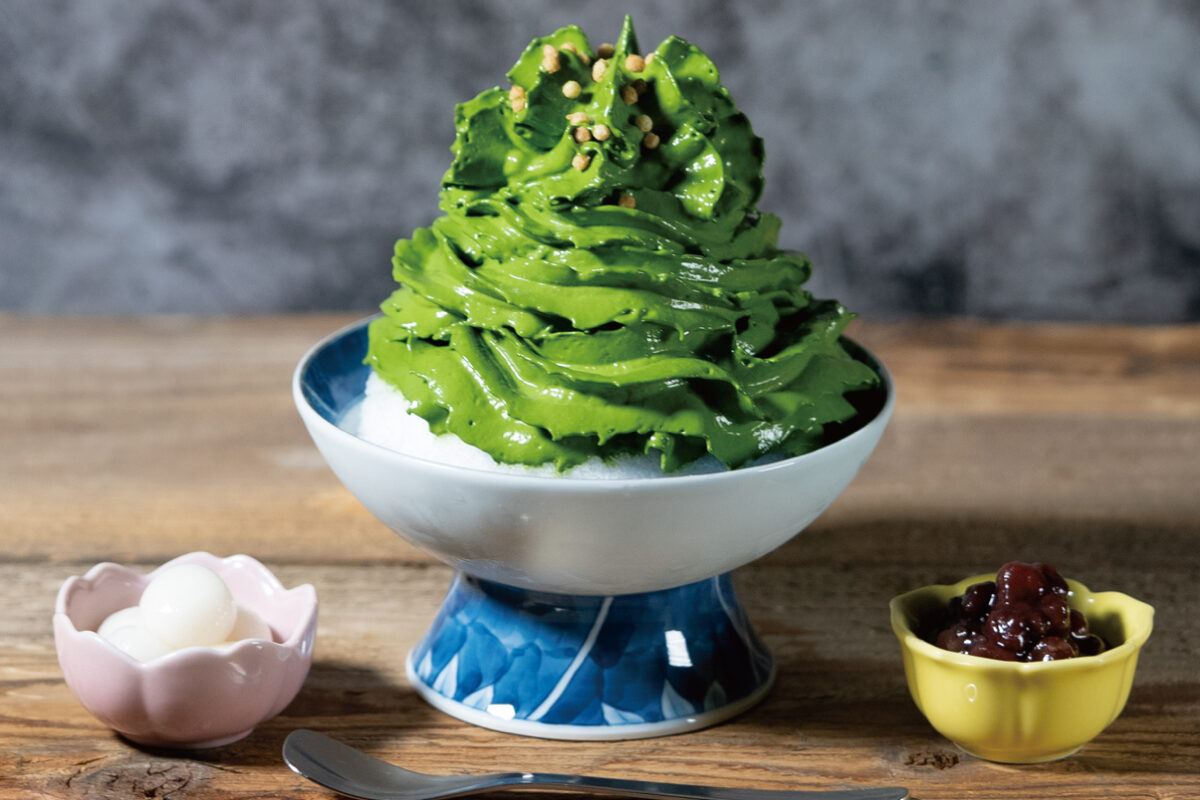 Matcha snow ice